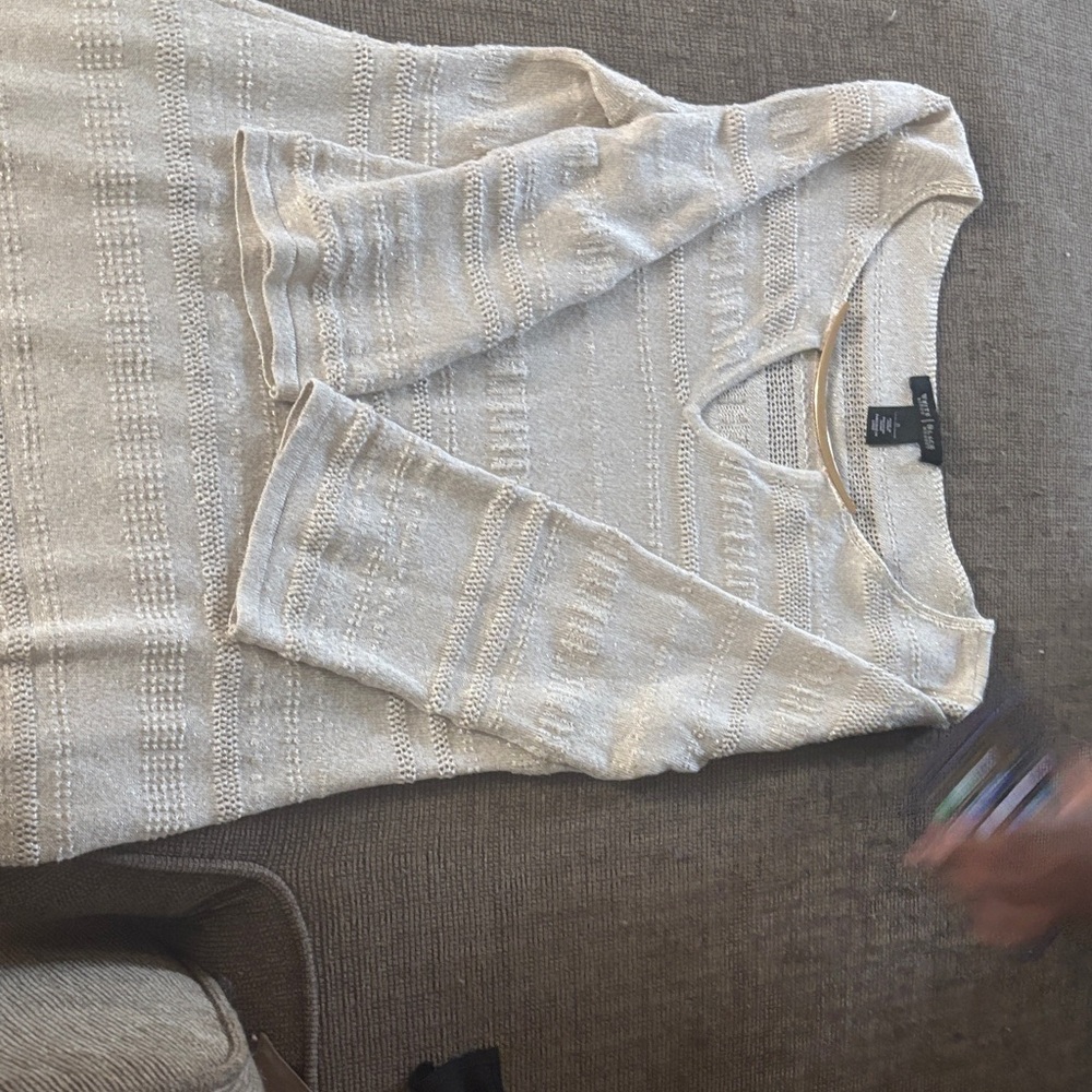 White House Black Market Beige Knit Sweater